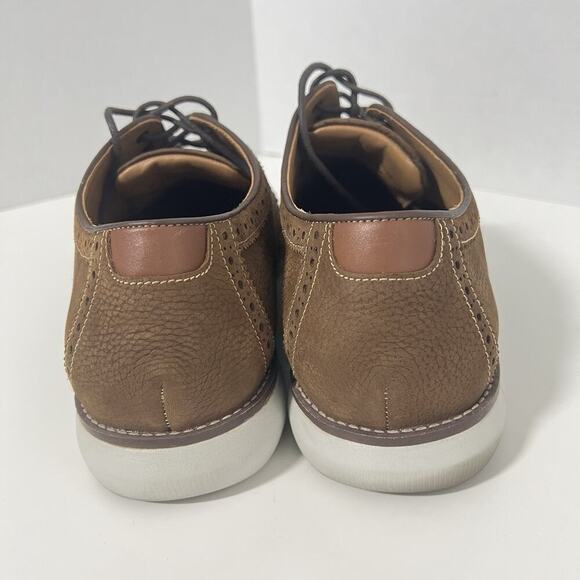 Johnston Murphy Men 10M Holden Plain Toe Brown Tumbled Nubuck Oxfords Sheepskin - Picture 5 of 10